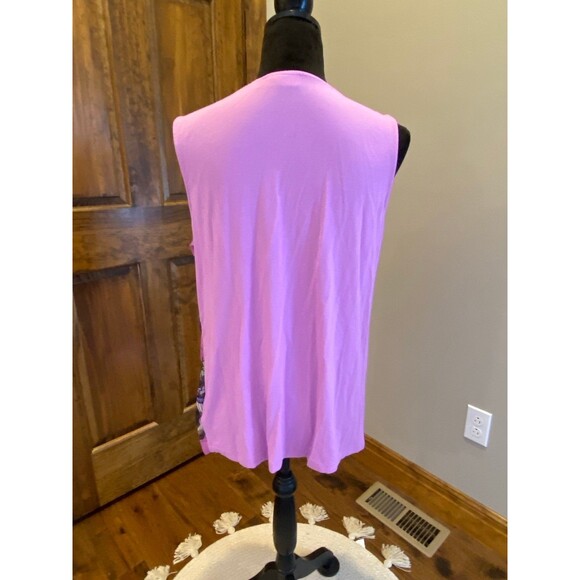 New York and Company Blouse  Plus Size XL Top Sleeveless  Purple Chic Flowy - Picture 6 of 9